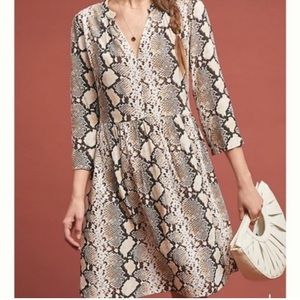 Anthropologie Maeve snake print dress